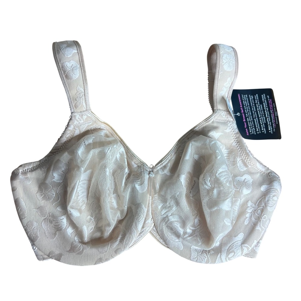 WACOAL Full Figure Seamless Underwire Bra Sz 32DD Lace Cream 85567 Awareness NWT